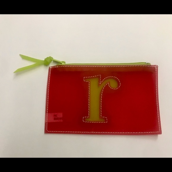 New Pink Change Purse Small r on Front in Green 6” by 4” Jana Feifer - Picture 7 of 12